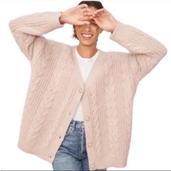 Jenni Kayne Sweaters - Jenni Kayne Cable Cocoon Cardigan Sweater in Blush Size XXS NWT